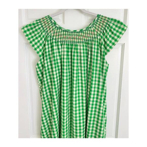 Maison Me Maisonette Frances Smocked Midi Dress Mint Green Gingham Tuckernuck - Picture 7 of 9